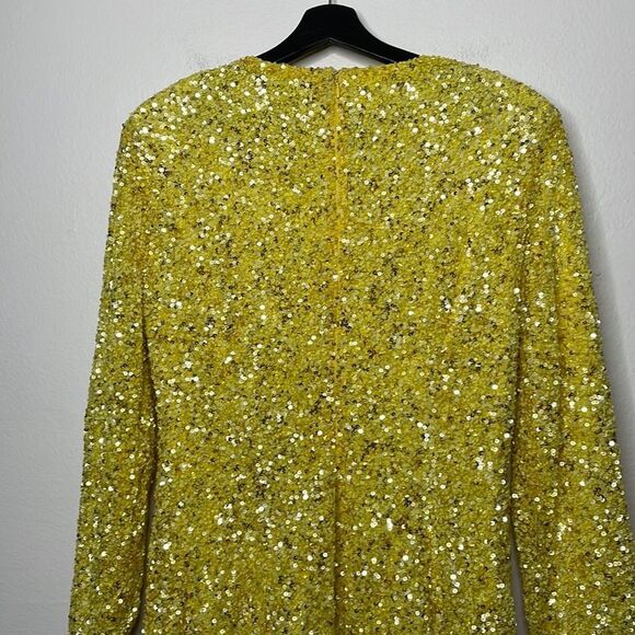RETROFETE Womens Size XXL Nikki Sequined Tulle Mini Dress Yellow - Picture 8 of 12